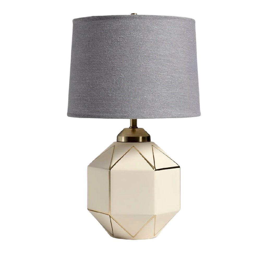 **Nowoczesna lampa stołowa z geometrycznym kloszem**